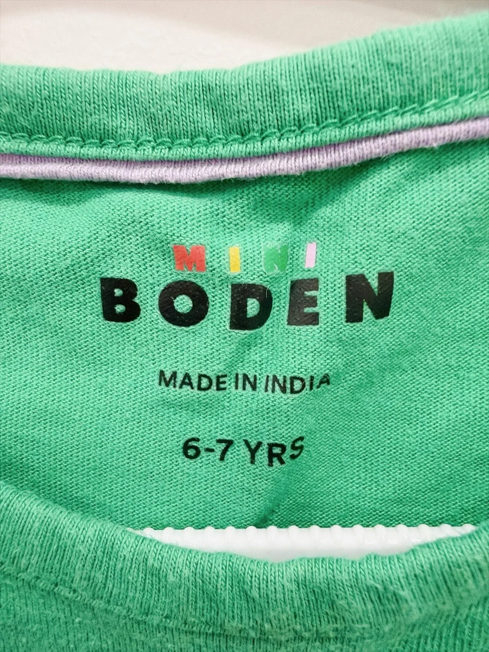 Mini Boden Green Cotton Dress with Fairy Dog Appliqué